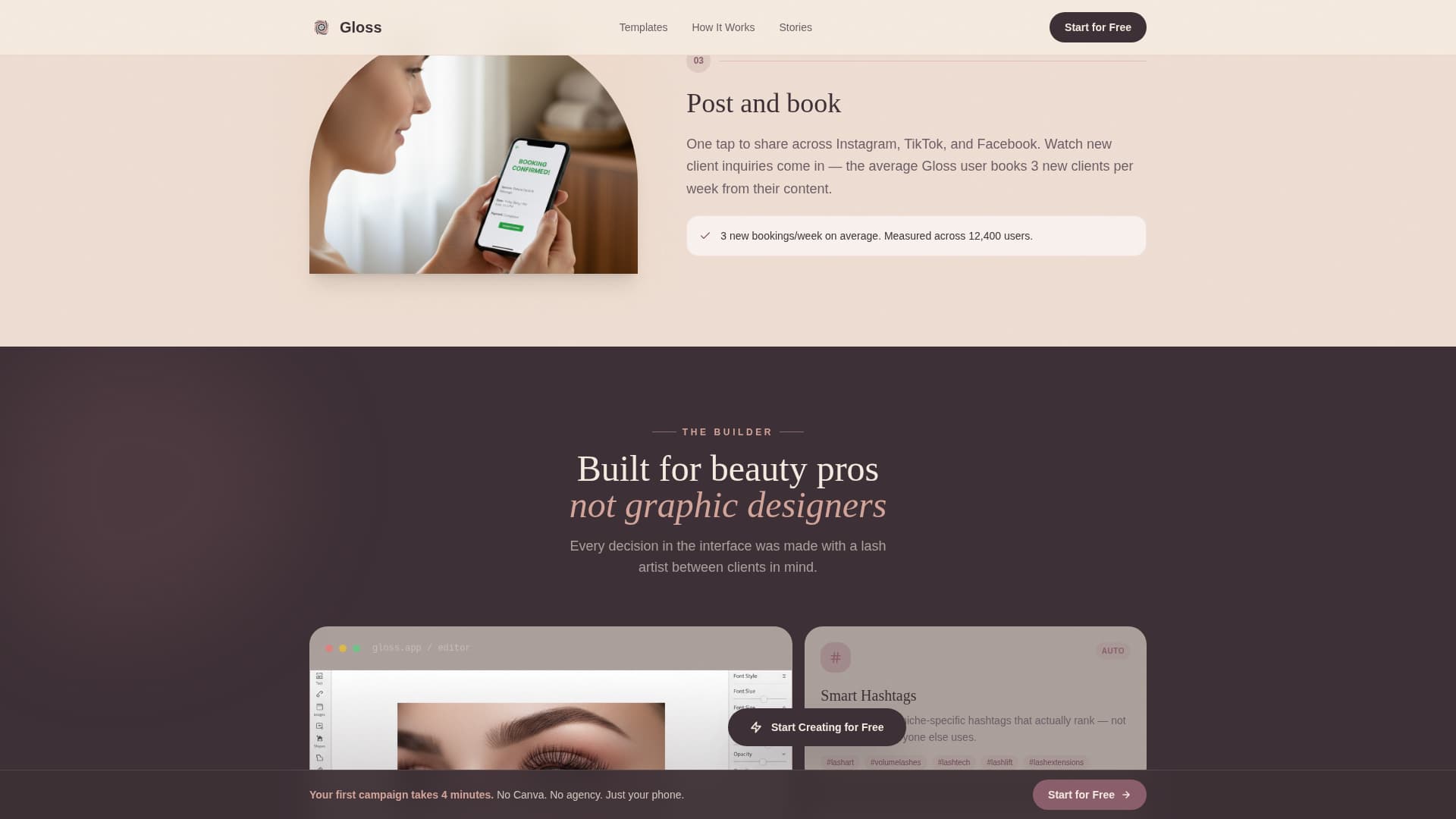 Gloss - Effortless Beautymarketing Landing Page Template