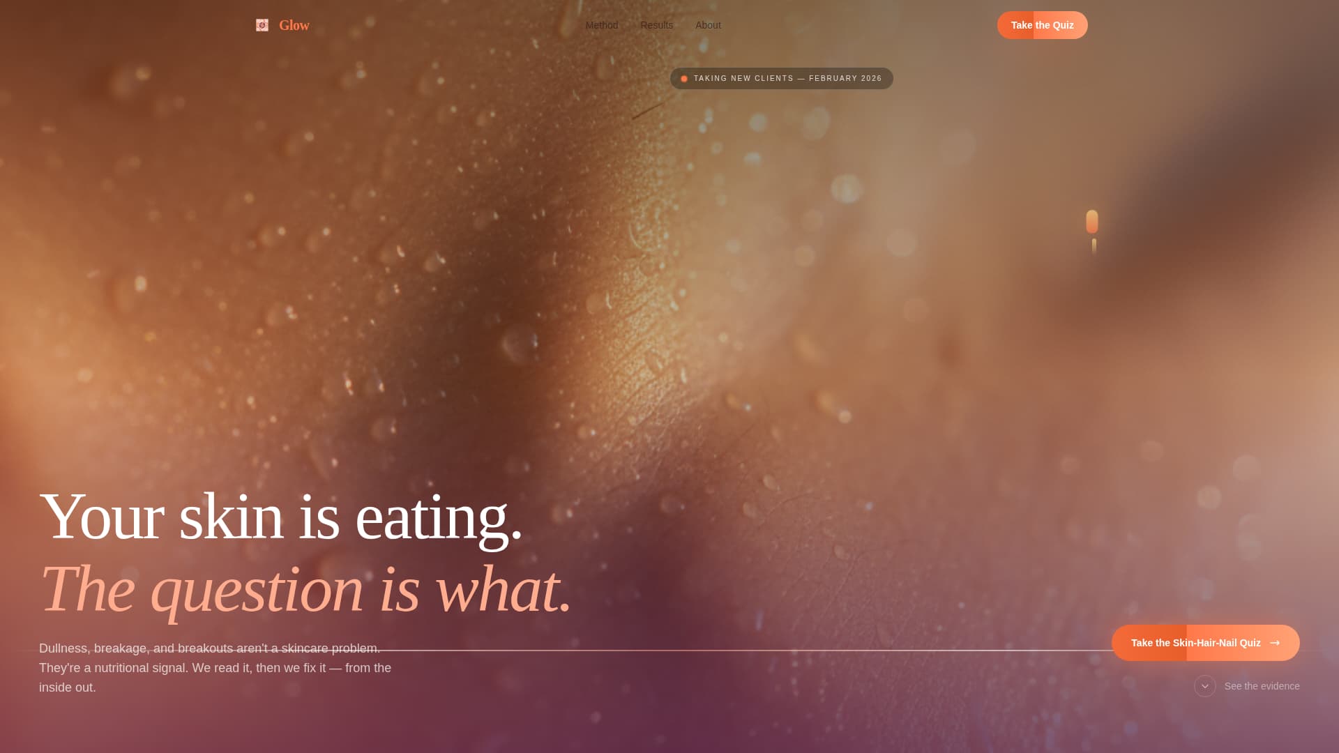 Glow - Radiant Nutrition Landing Page Template