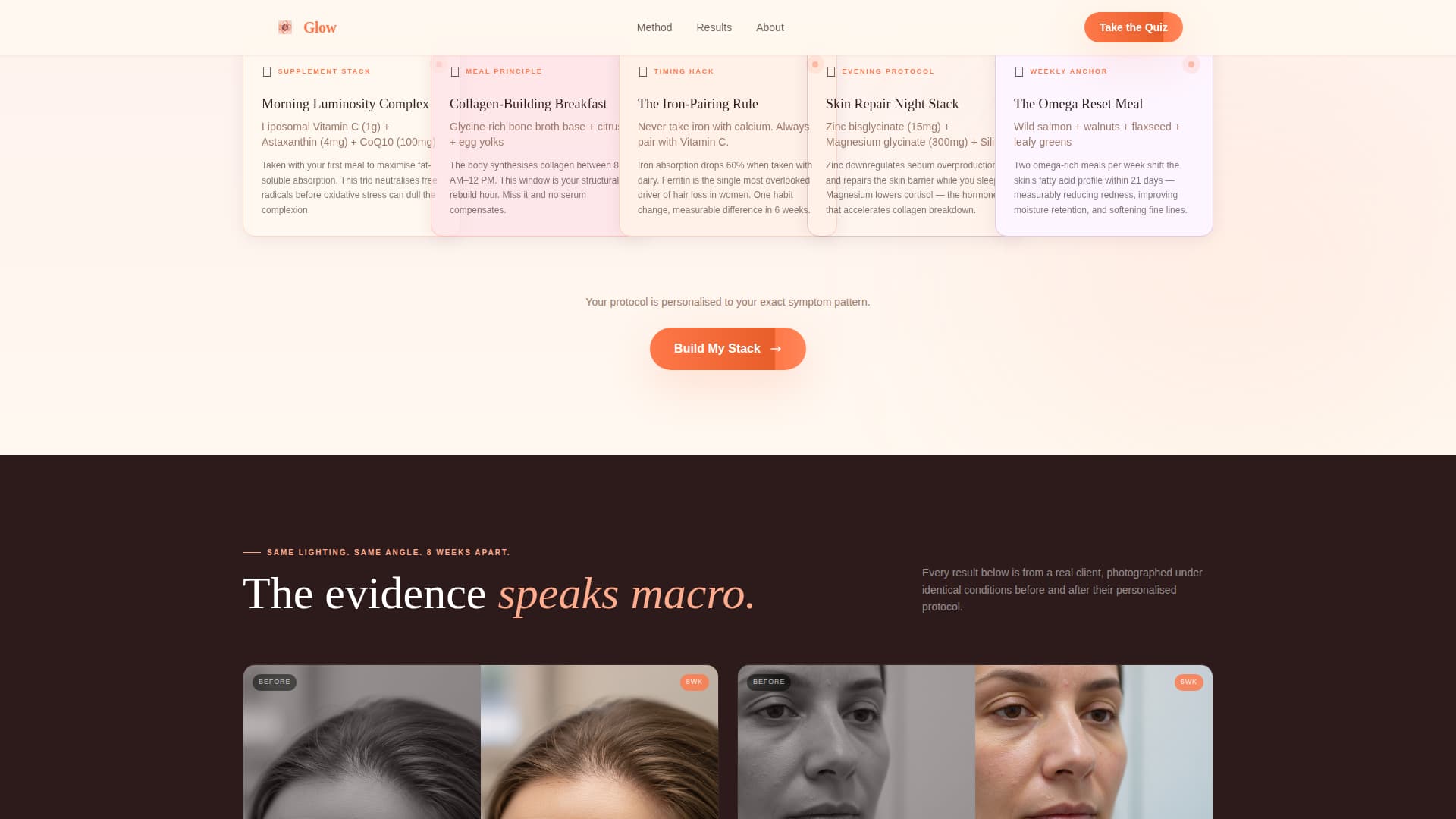 Glow - Radiant Nutrition Landing Page Template