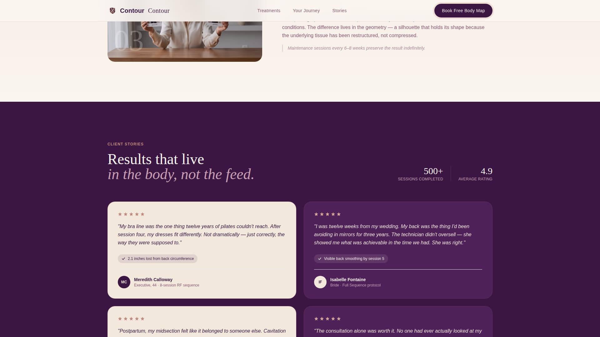Contour - Sculpting Bodycontouring Landing Page Template