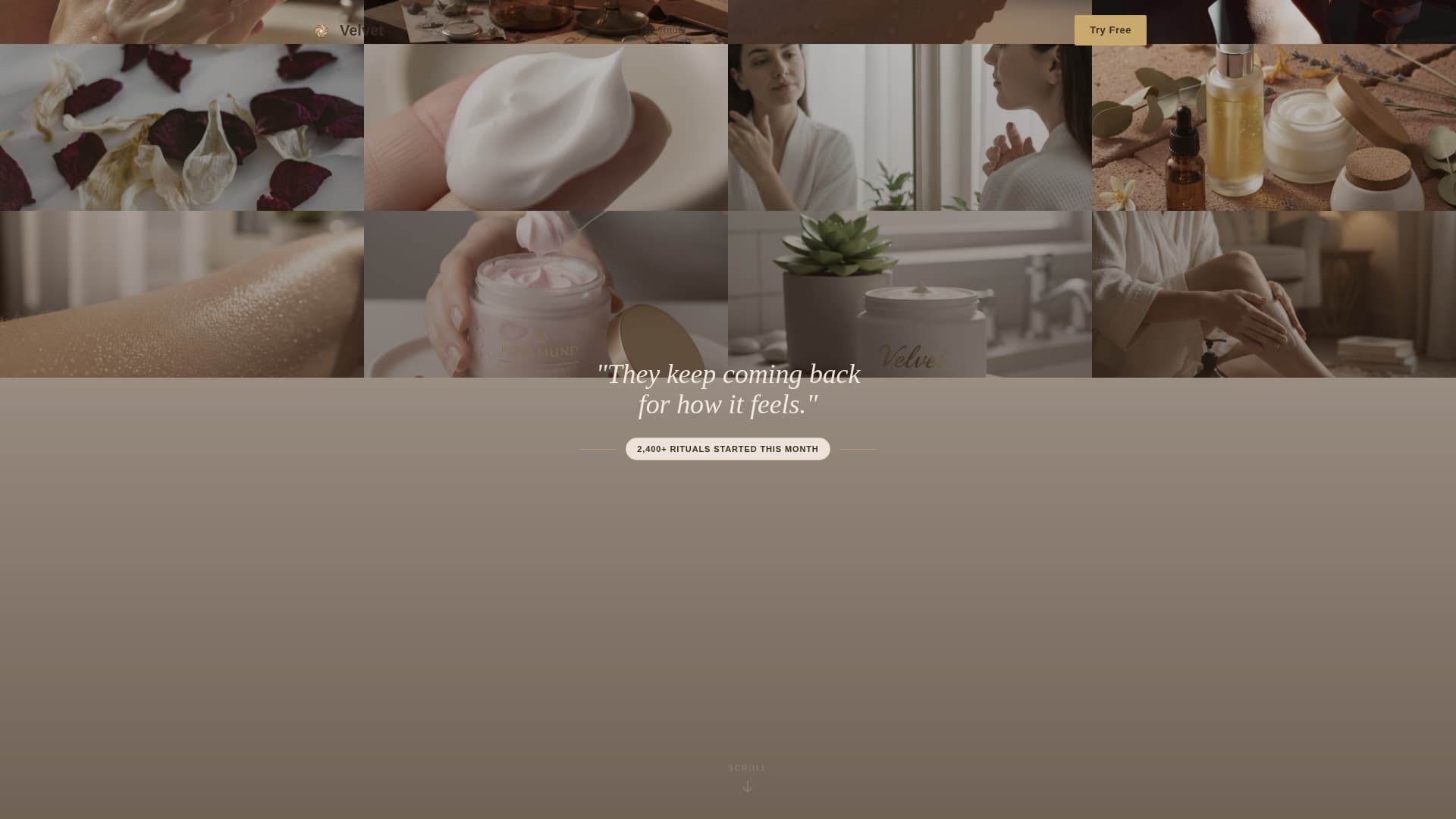 Velvet - Sensory Bodycare Landing Page Template