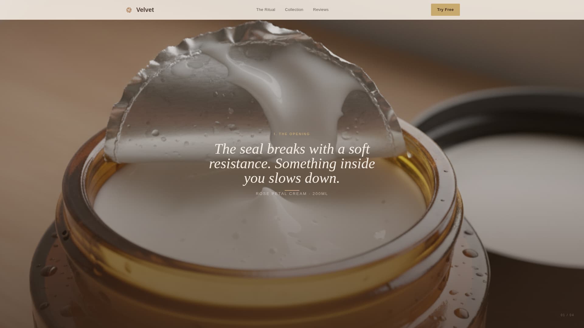 Velvet - Sensory Bodycare Landing Page Template