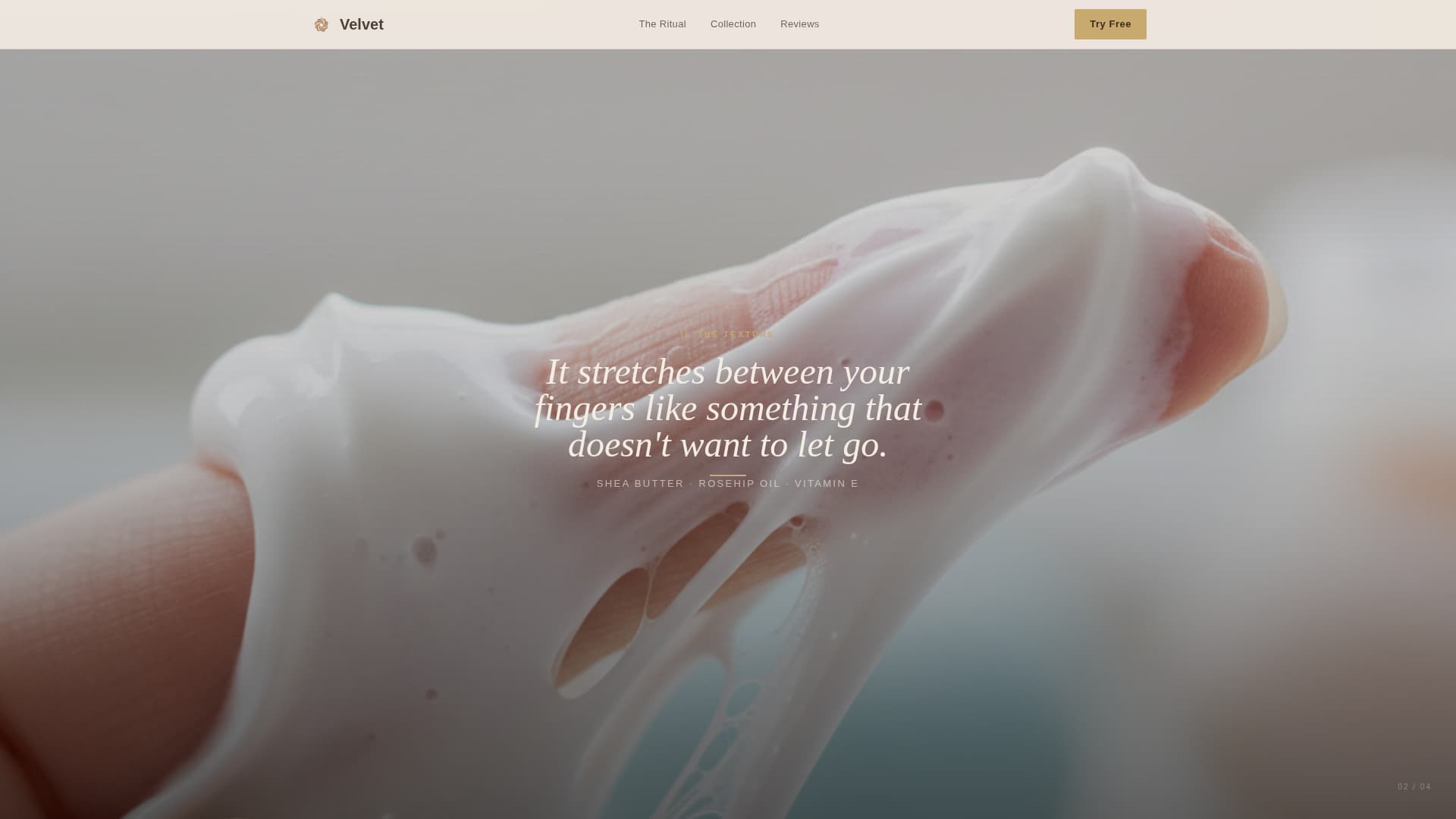 Velvet - Sensory Bodycare Landing Page Template