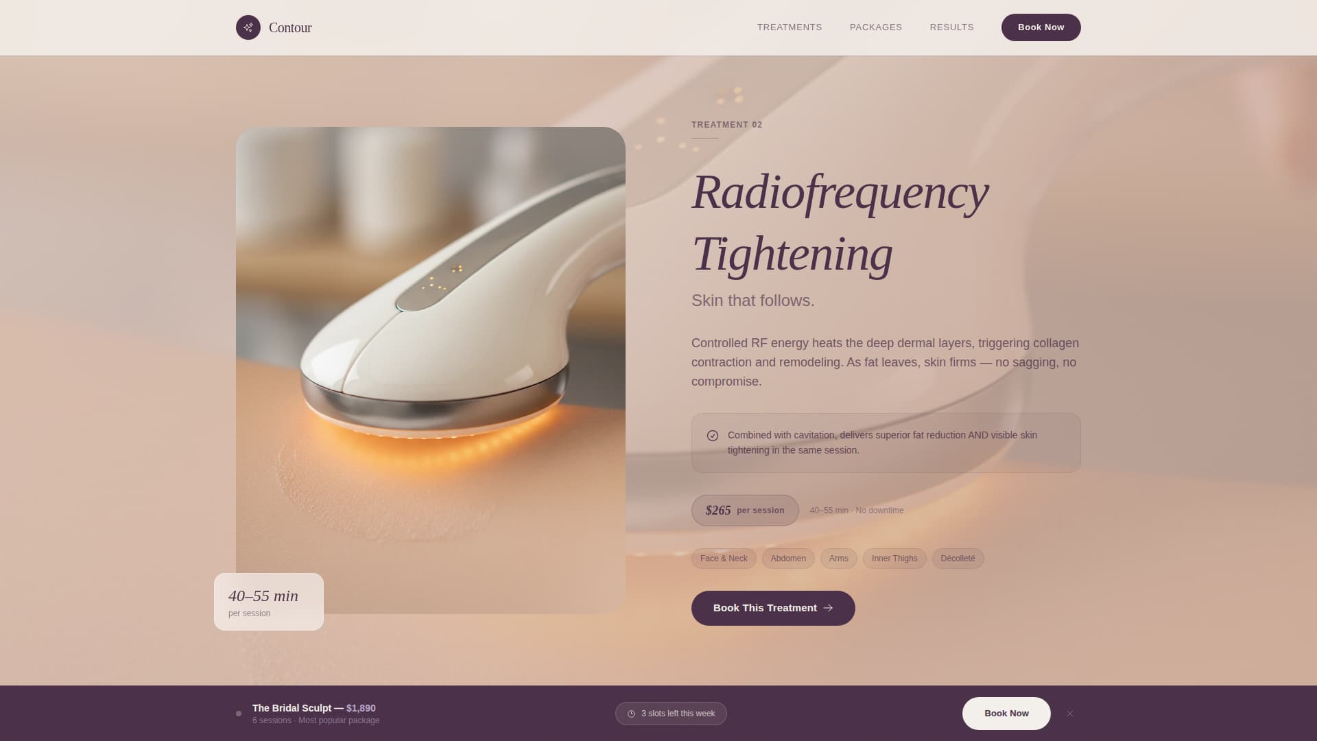 Contour - Transformative Bodysculpting Landing Page Template