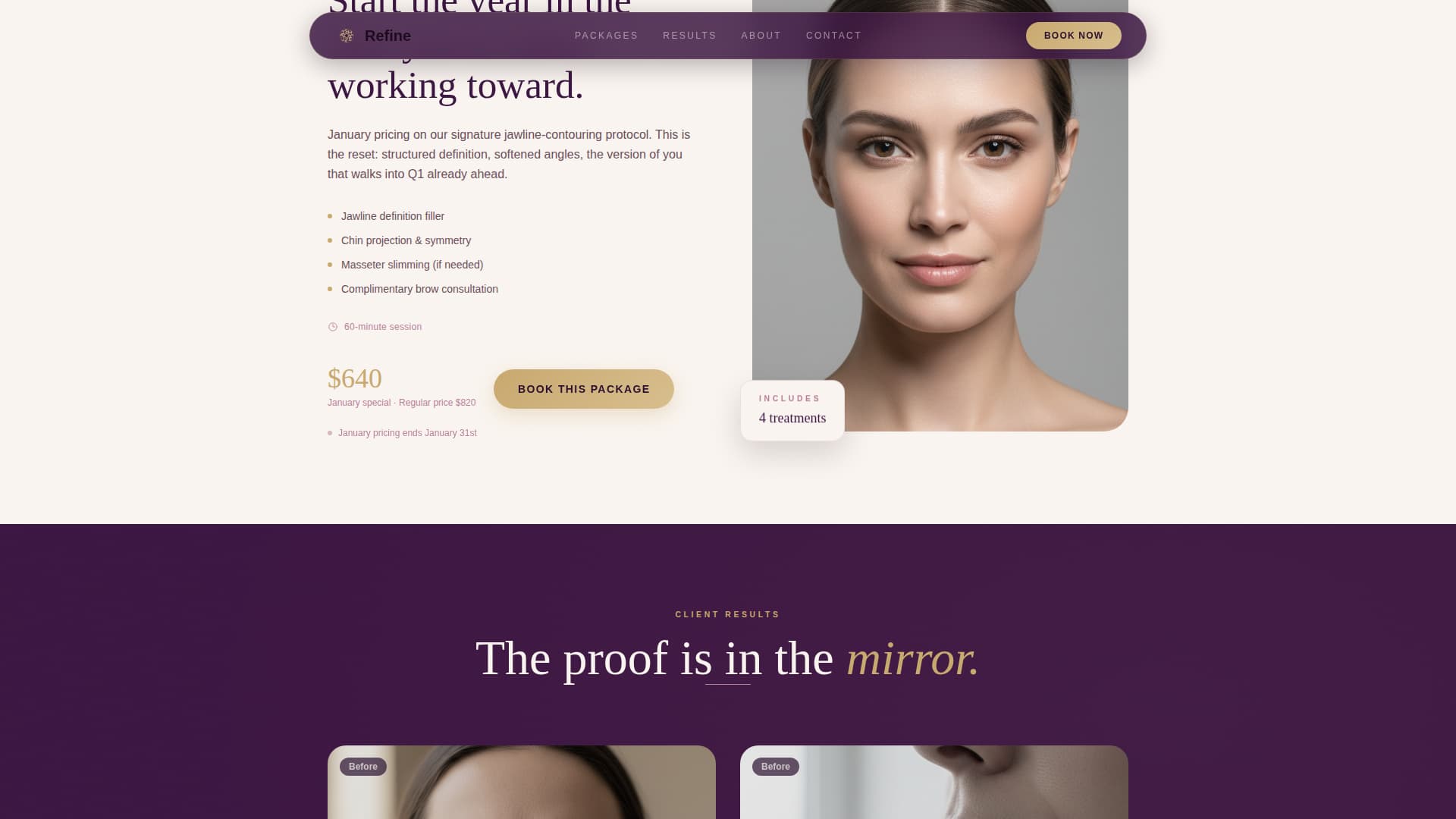 Refine - Luxurious Botoxclinic Landing Page Template