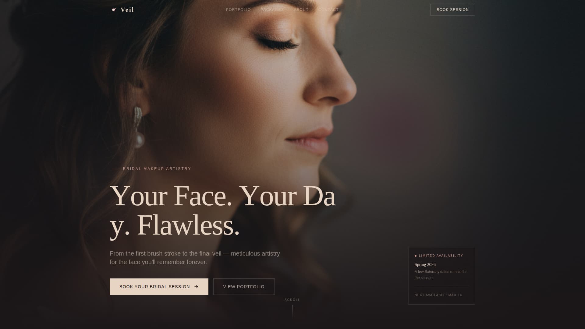 Veil - Luxe Bridal Landing Page Template
