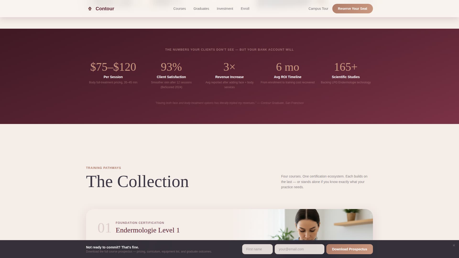 Contour - Luxurious Endermologie Landing Page Template