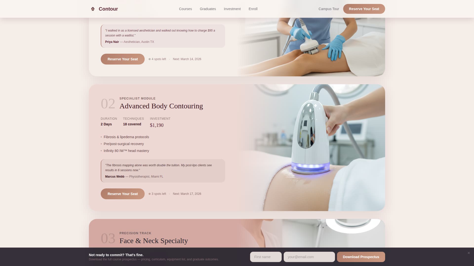Contour - Luxurious Endermologie Landing Page Template