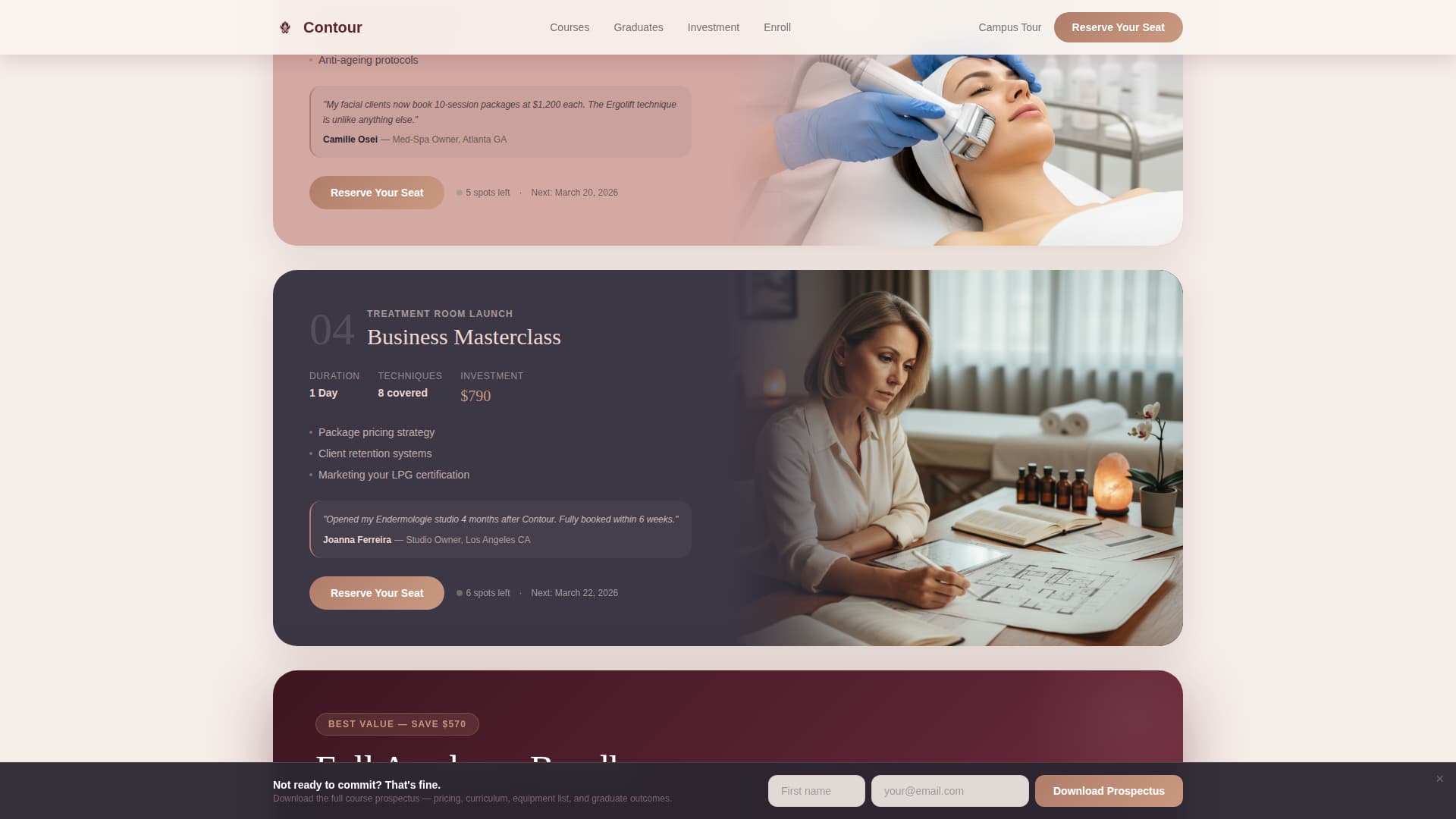Contour - Luxurious Endermologie Landing Page Template