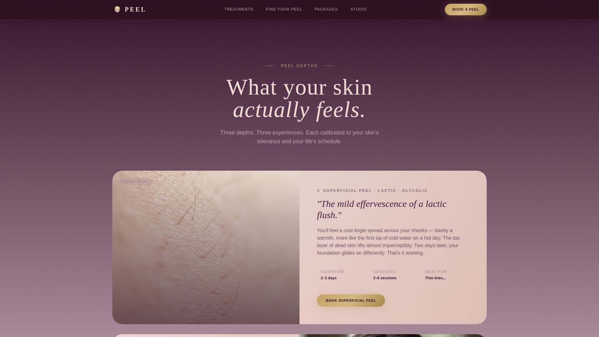 Peel - Luxurious Chemicalpeel Landing Page Template