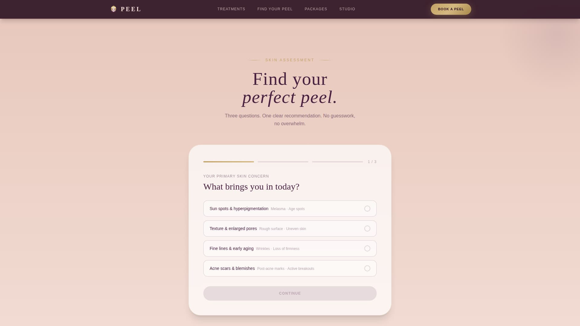 Peel - Luxurious Chemicalpeel Landing Page Template