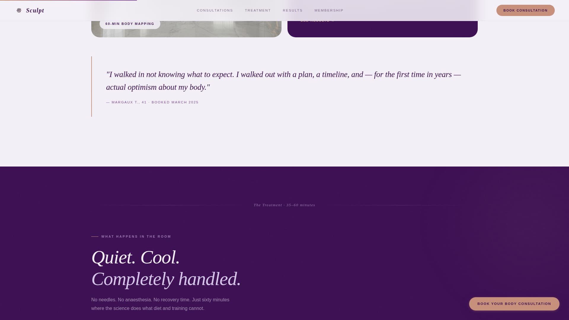 Sculpt - Luxe Coolsculpting Landing Page Template