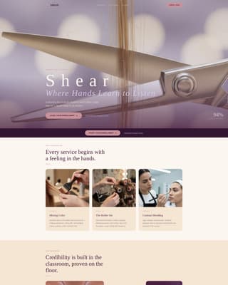 Shear - Elegant Cosmetology Landing Page Template