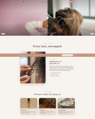 Coil - Transformative Curlspecialist Landing Page Template