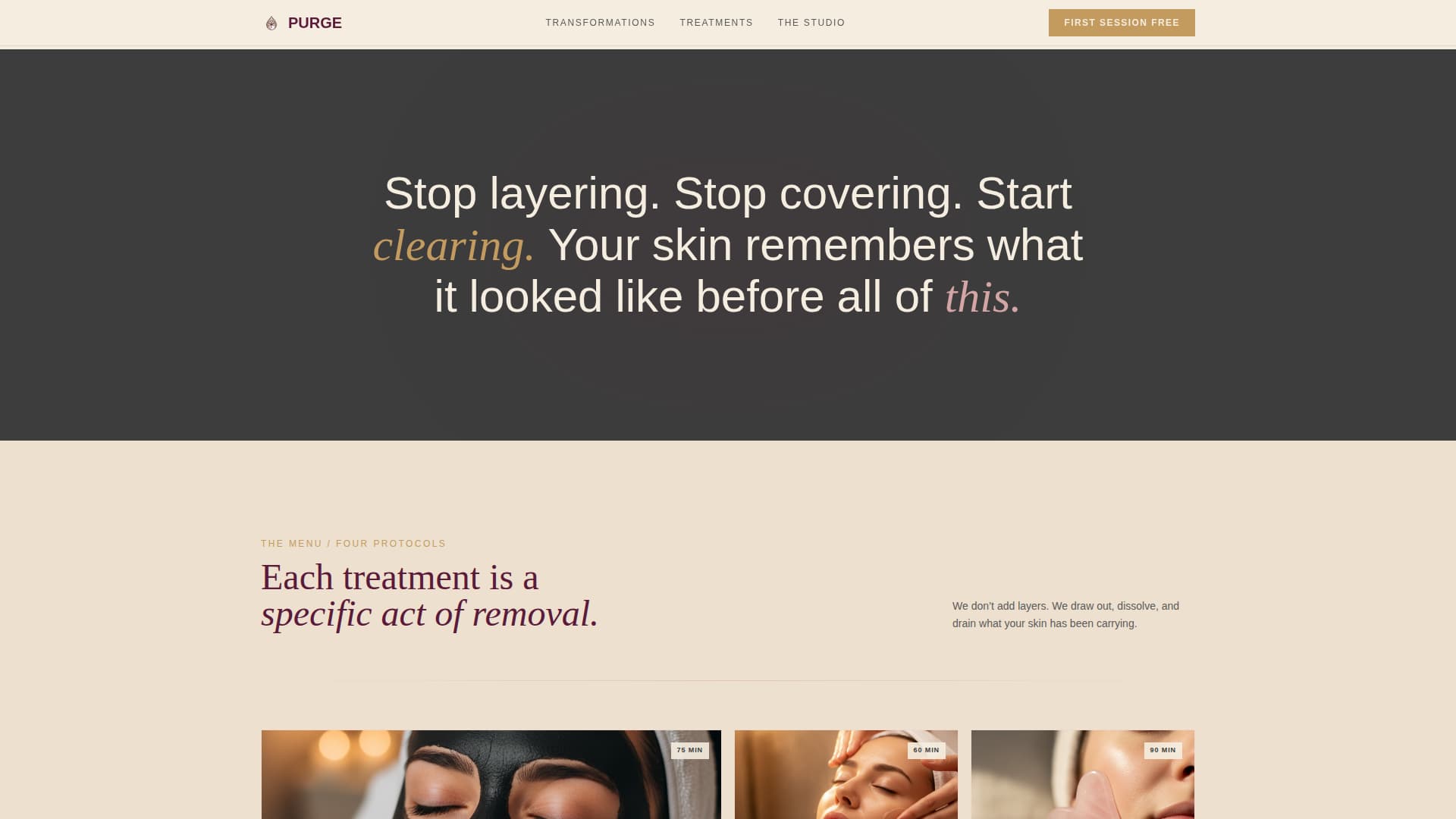 Purge - Transformative Detox Landing Page Template