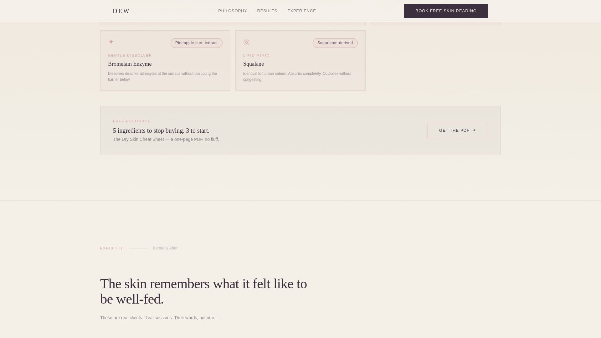 Dew - Radiant Aesthetician Landing Page Template