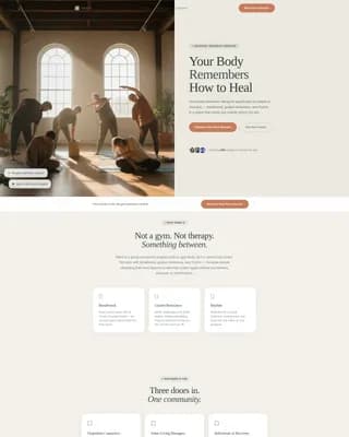 Mend - Movement Program Landing page Template