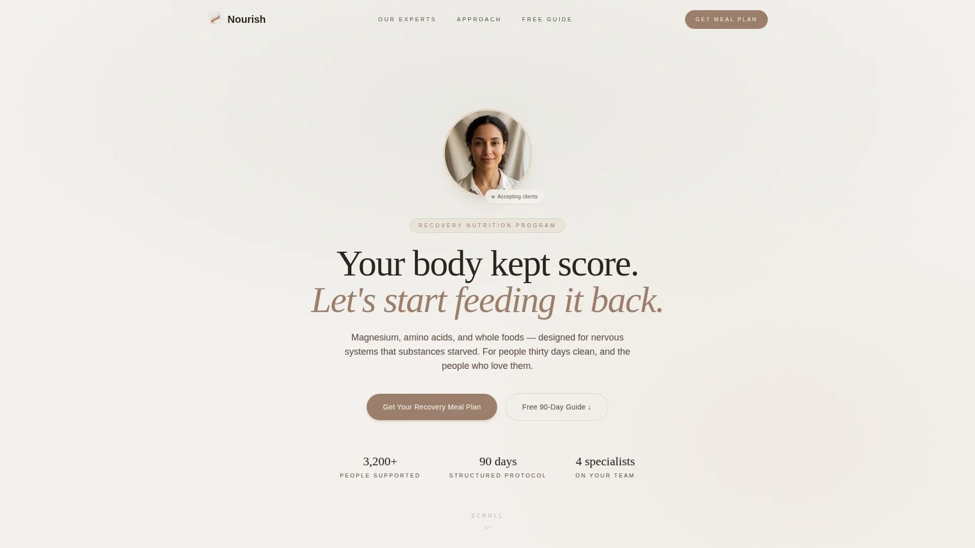 Nourish - Nutrition Program Landing page Template