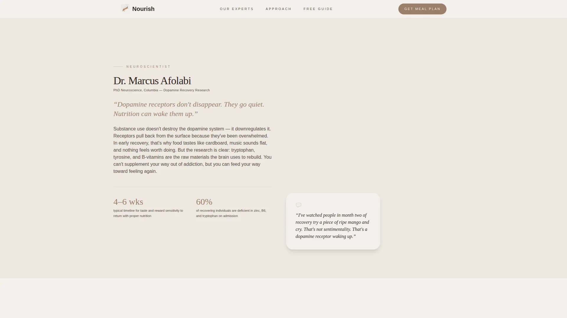 Nourish - Nutrition Program Landing page Template