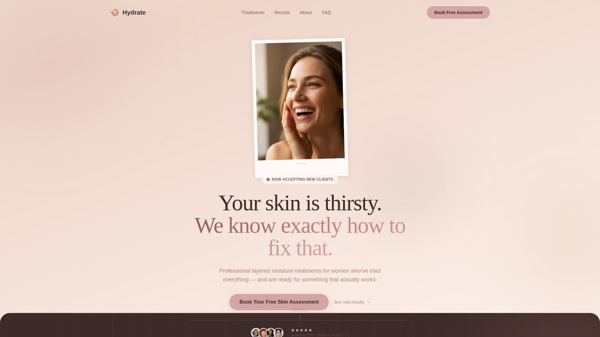 Hydrate - Radiant Skincare Landing Page Template