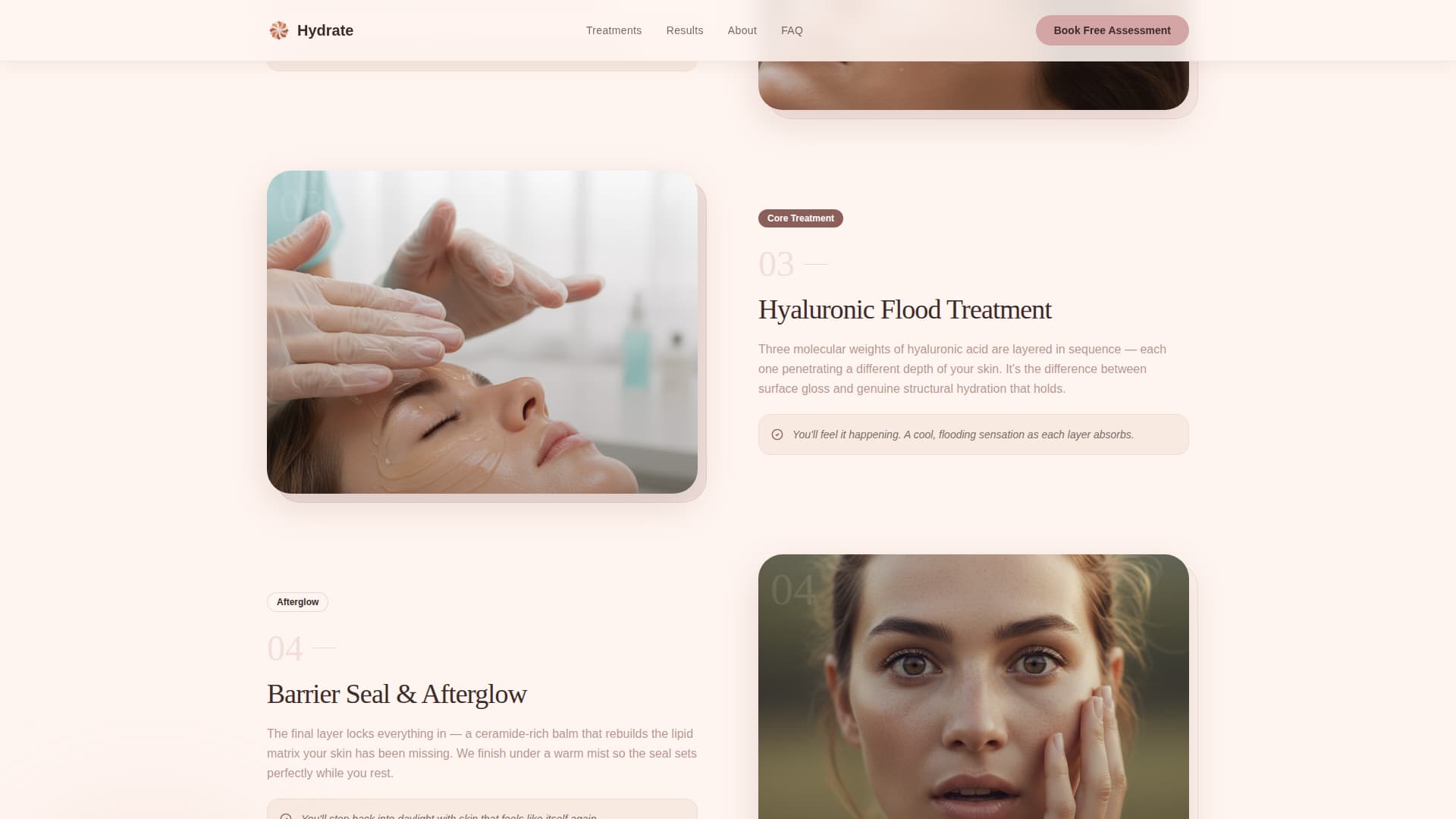 Hydrate - Radiant Skincare Landing Page Template
