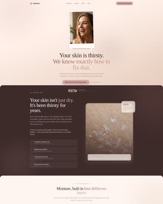 Hydrate - Radiant Skincare Landing Page Template