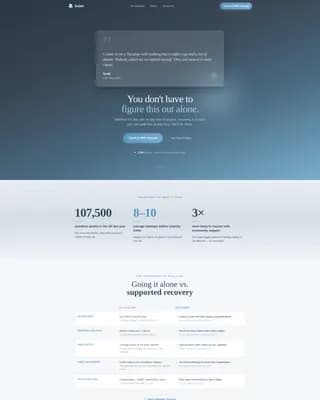 Sober - Support Groups Landing page Template
