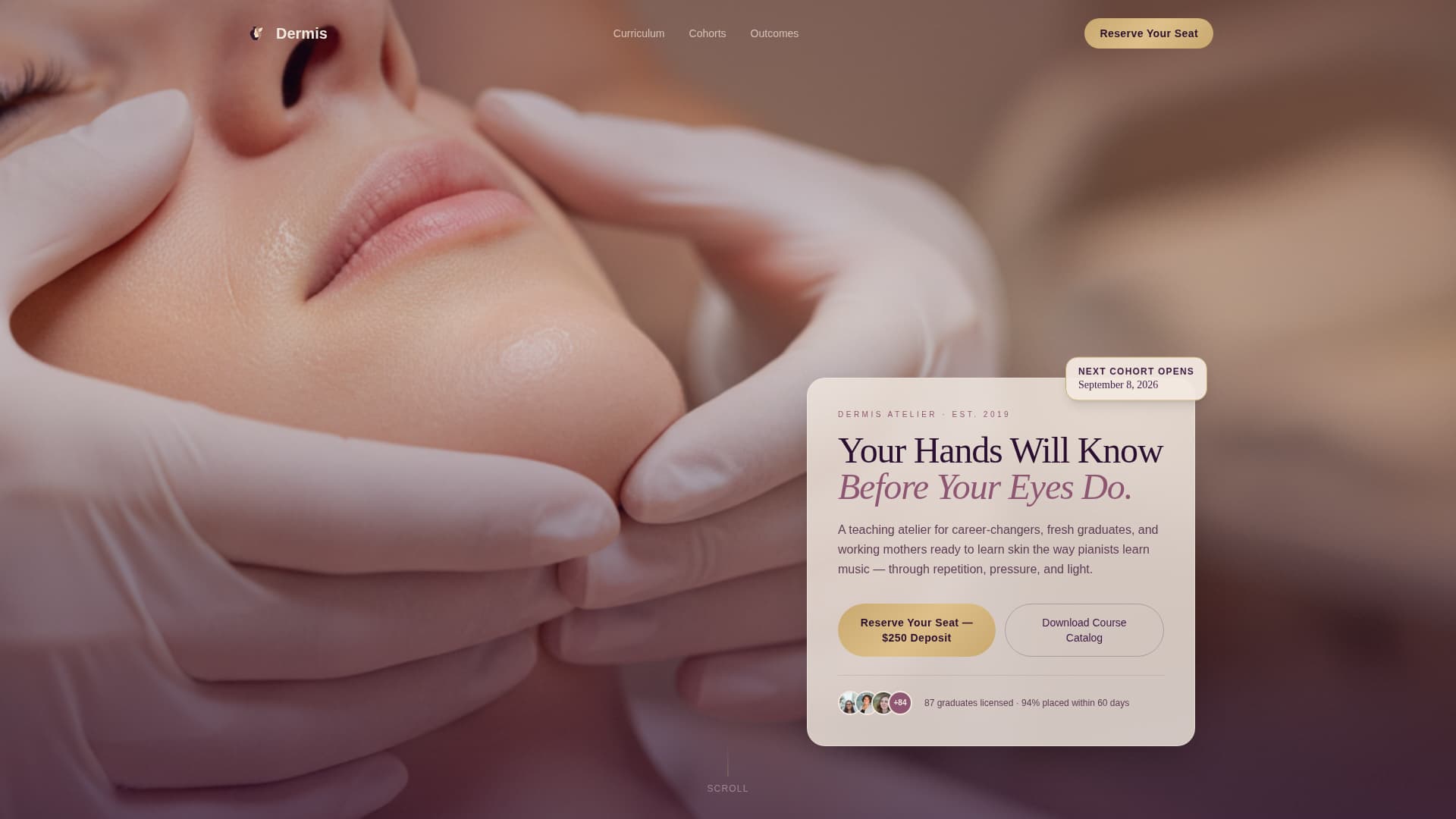 Dermis - Luxurious Esthetician Landing Page Template