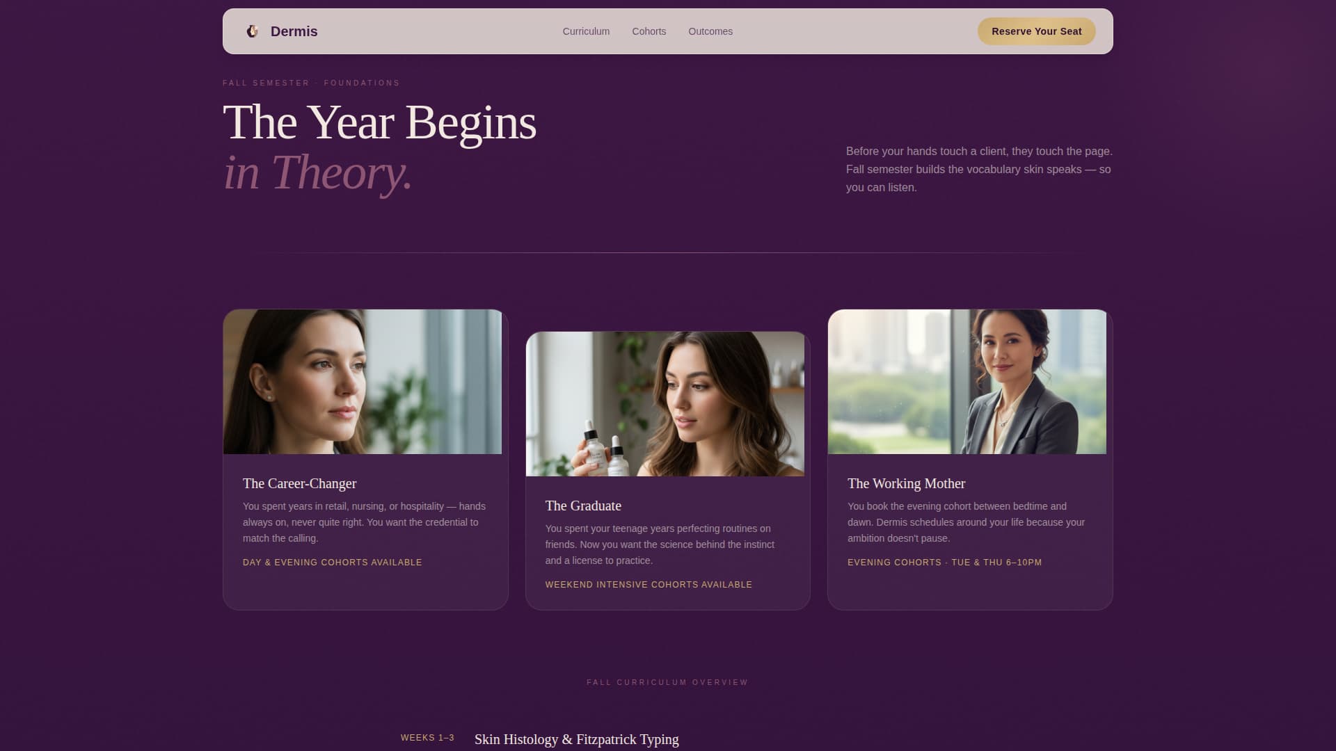 Dermis - Luxurious Esthetician Landing Page Template