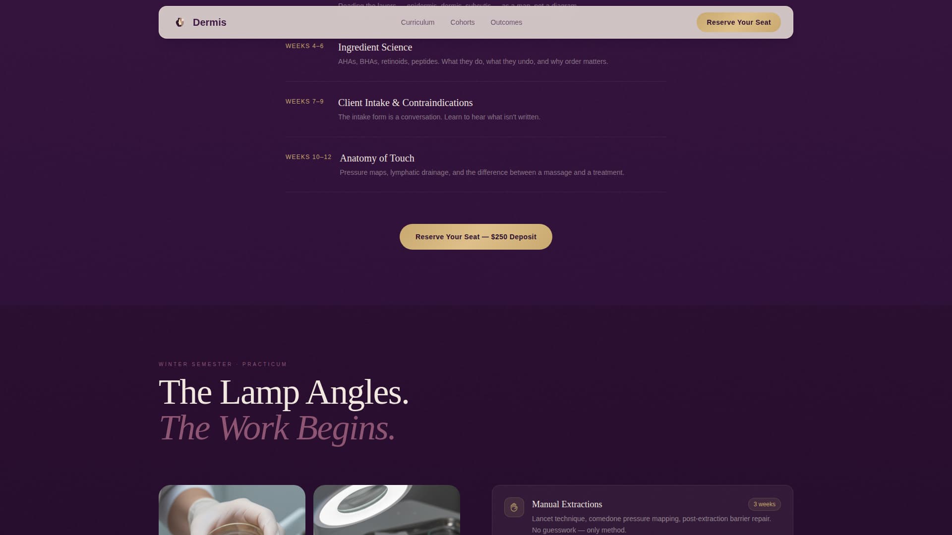 Dermis - Luxurious Esthetician Landing Page Template