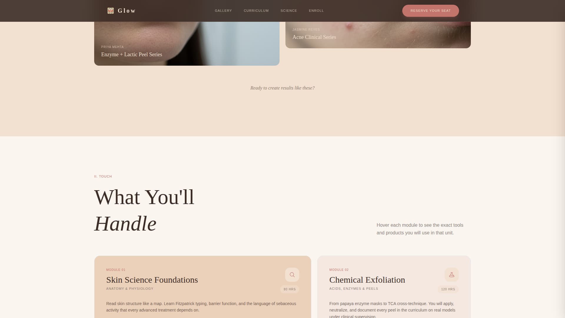 Glow - Transformative Esthetics Landing Page Template