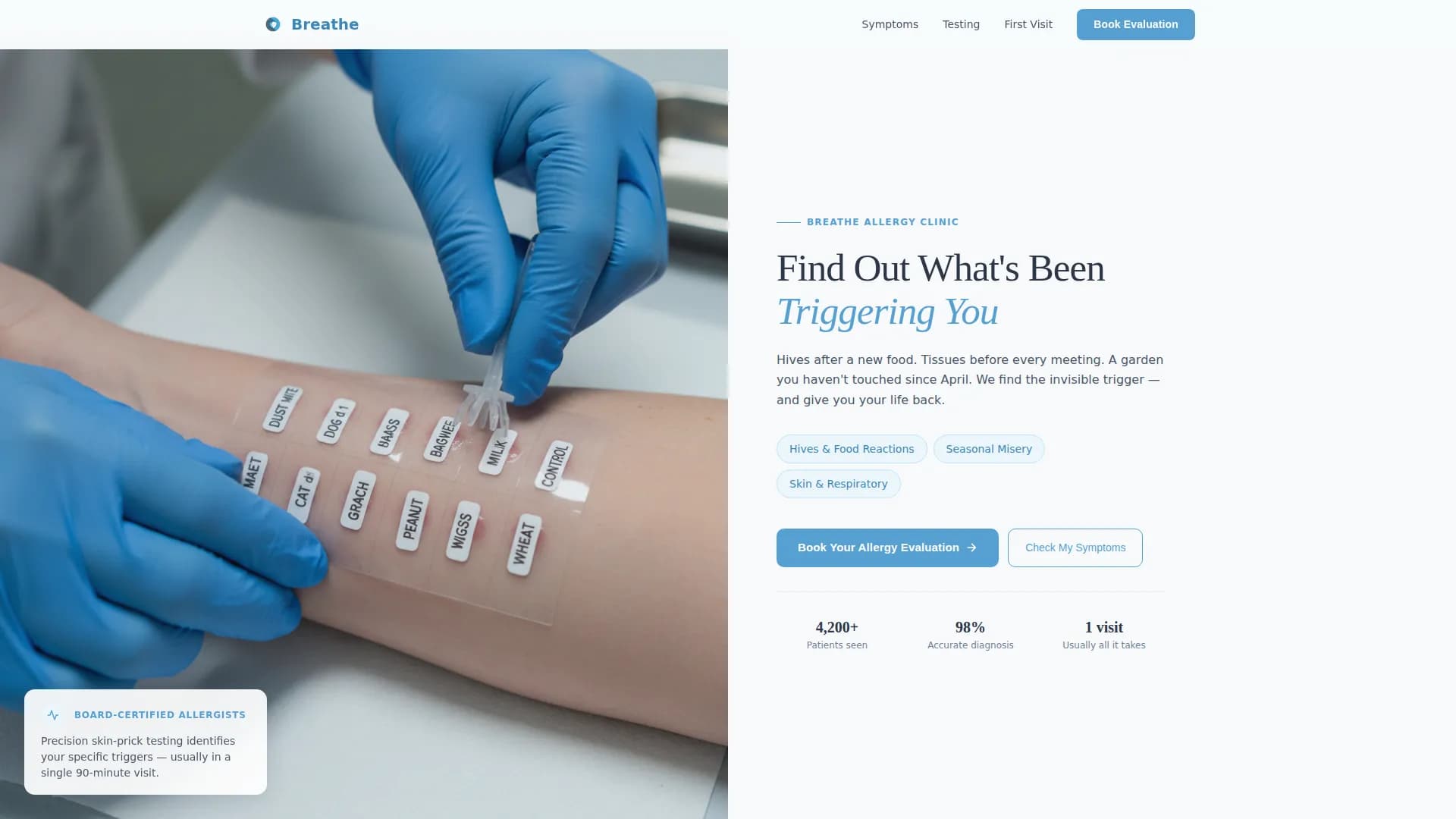 Clarity - Allergy Clinic Landing Page Template