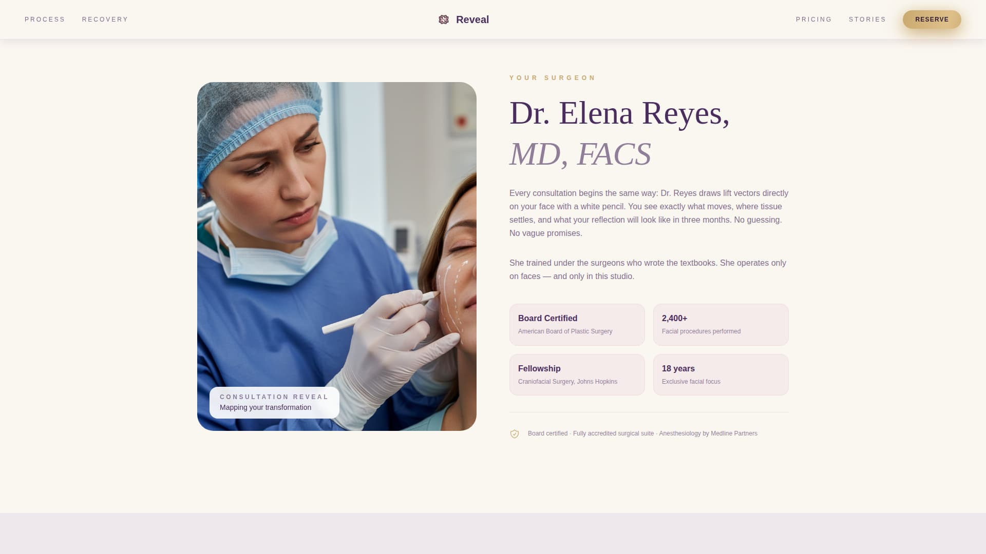 Reveal - Transformative Facelift Landing Page Template