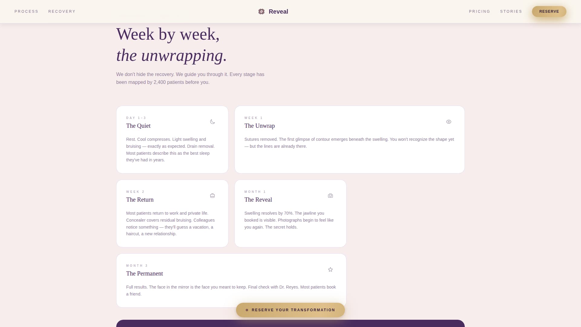 Reveal - Transformative Facelift Landing Page Template