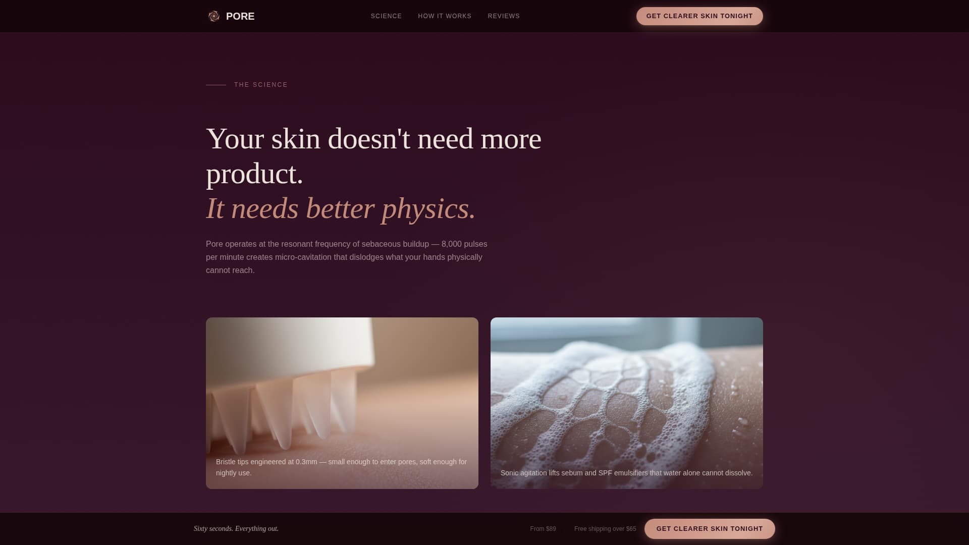 Pore - Radiant Skincare Landing Page Template