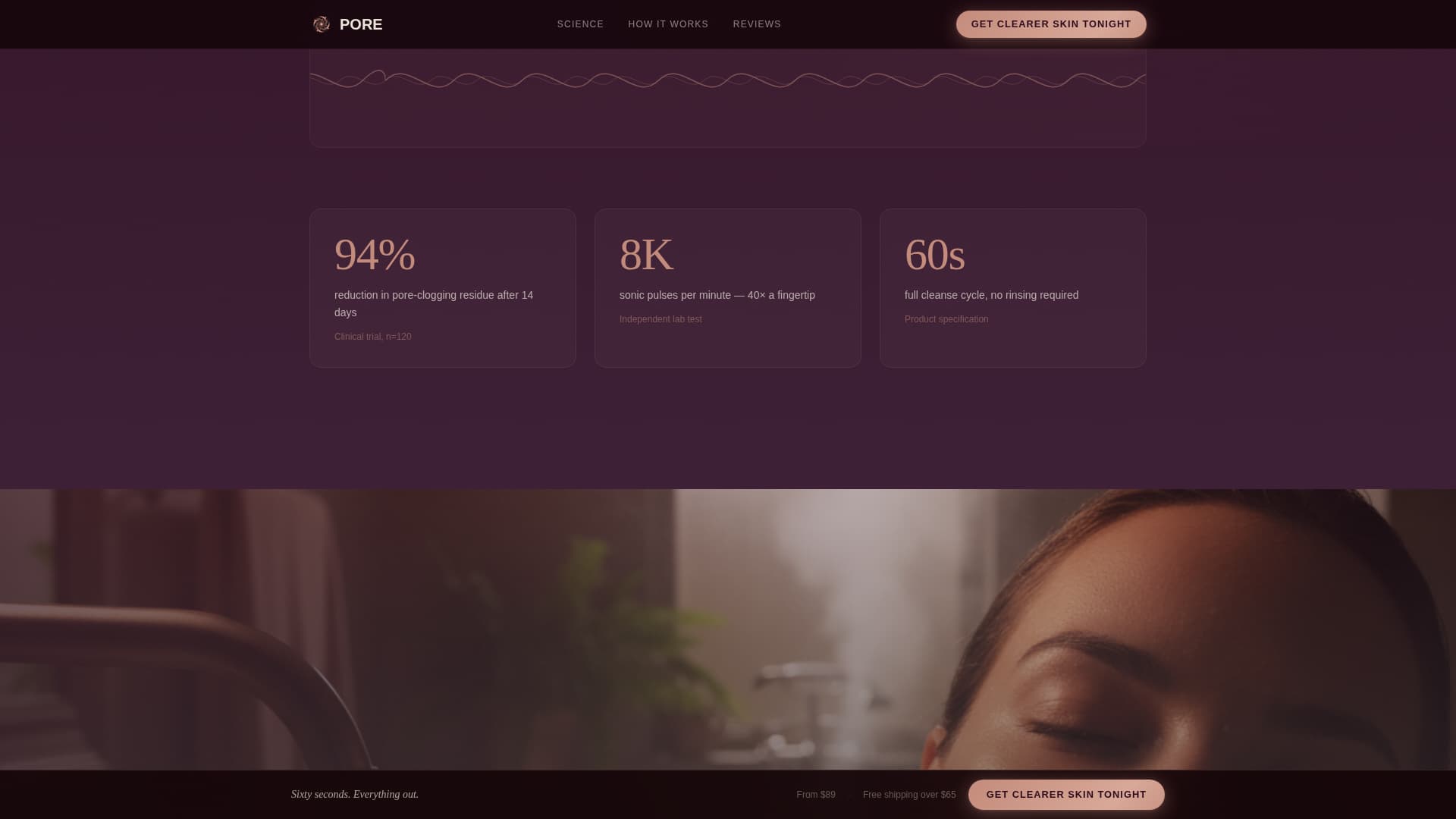 Pore - Radiant Skincare Landing Page Template