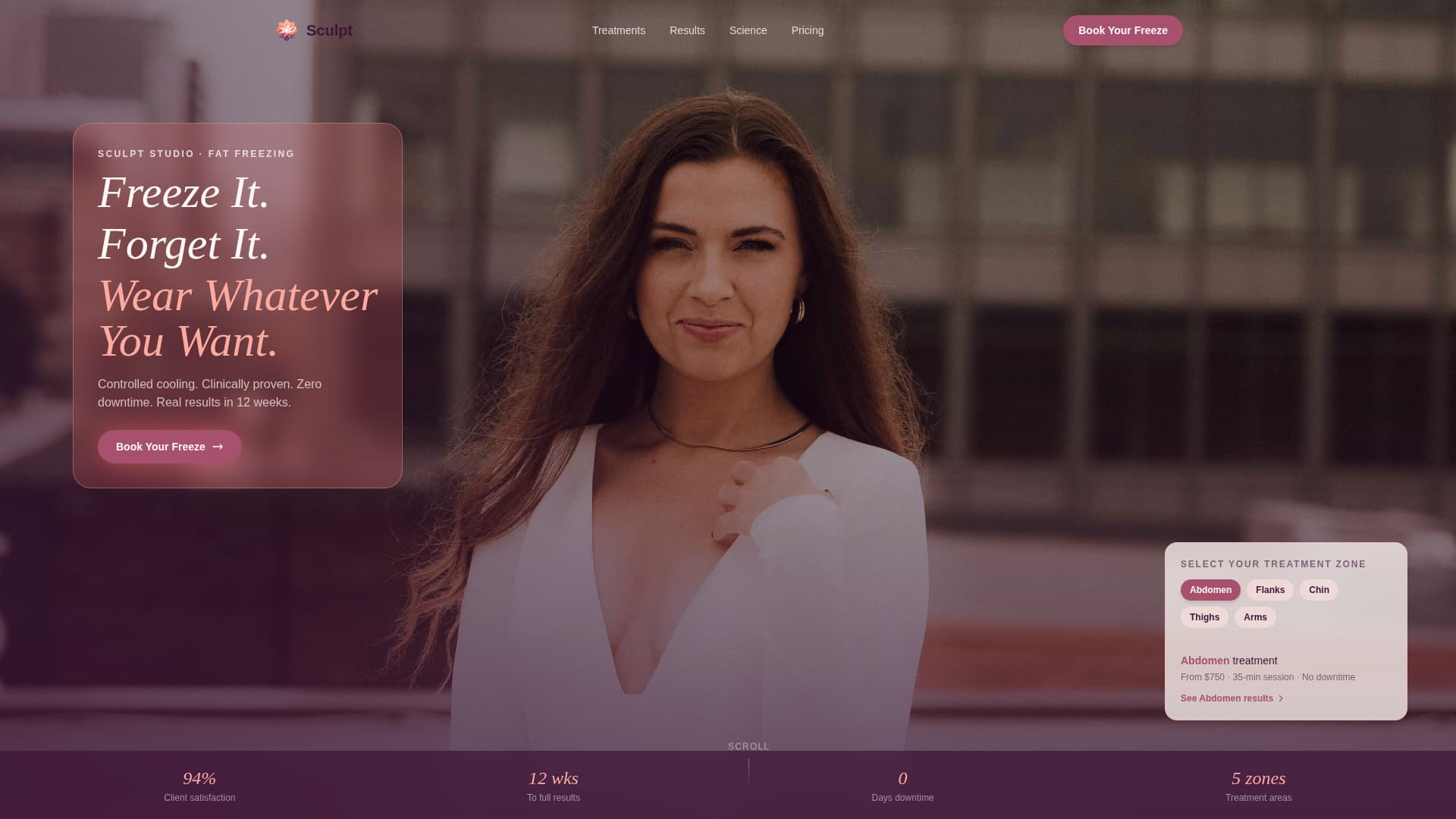 Sculpt - Transformative Fatfreezing Landing Page Template
