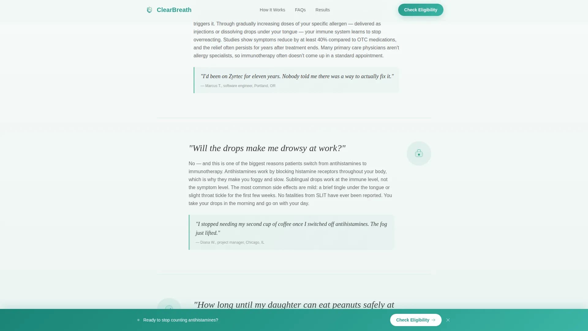 Score - Allergy Services Landing Page Template