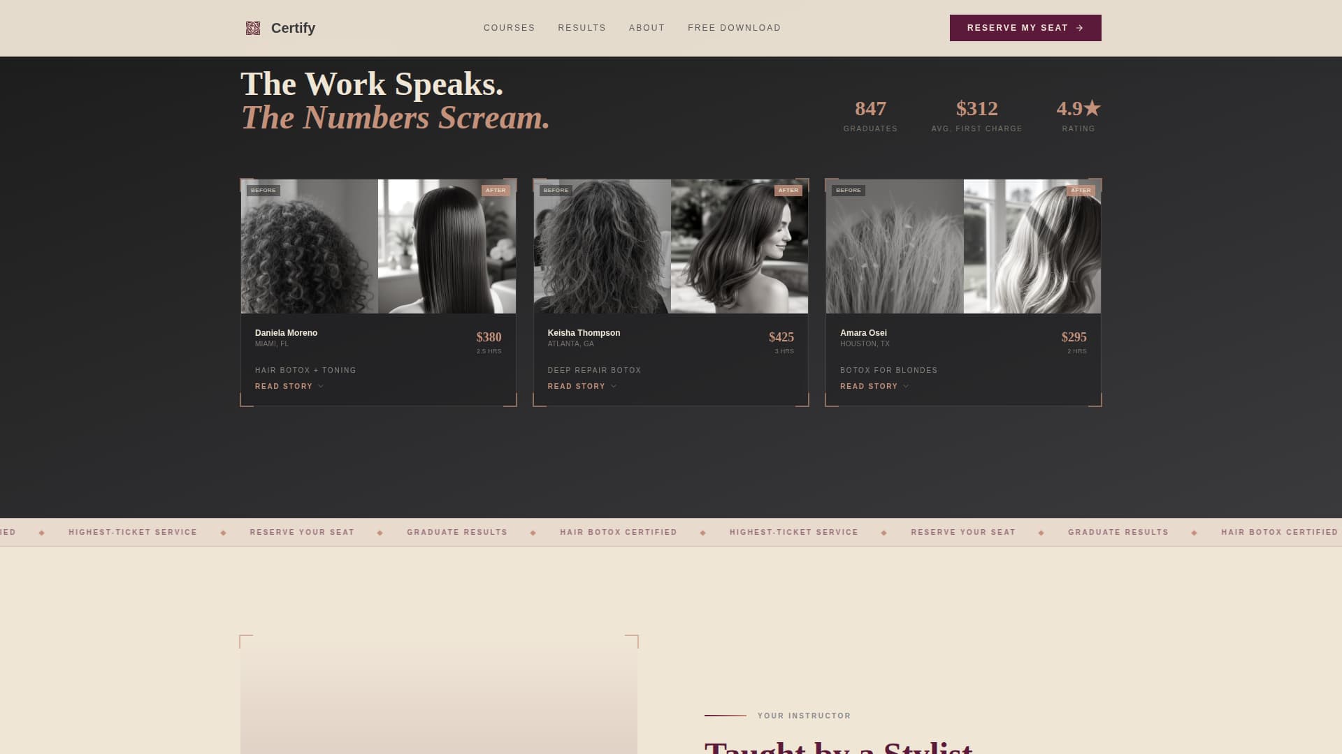 Hair - Premium Botox Landing Page Template