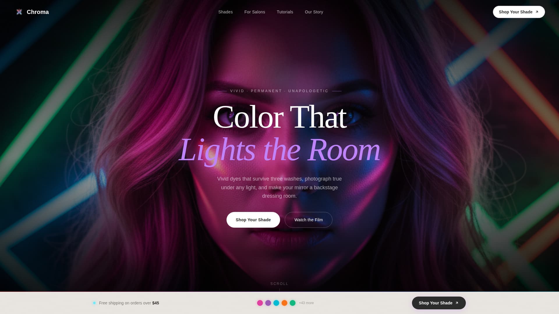 Chroma - Vivid Haircolor Landing Page Template
