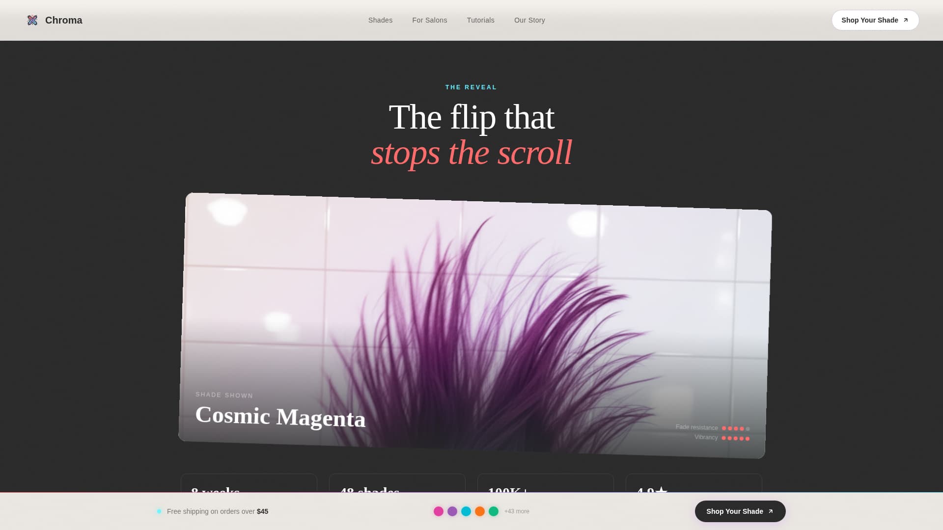 Chroma - Vivid Haircolor Landing Page Template