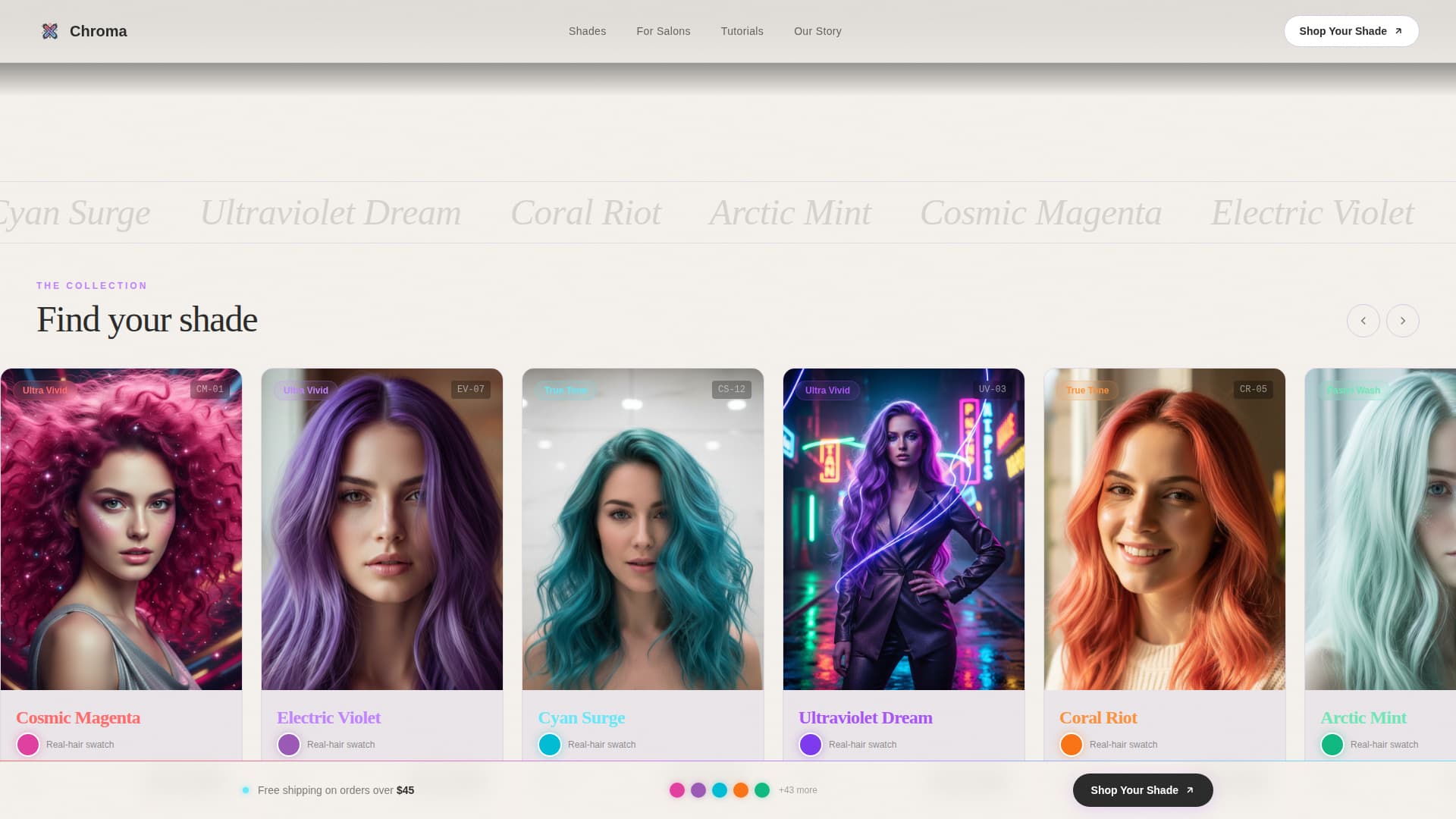 Chroma - Vivid Haircolor Landing Page Template