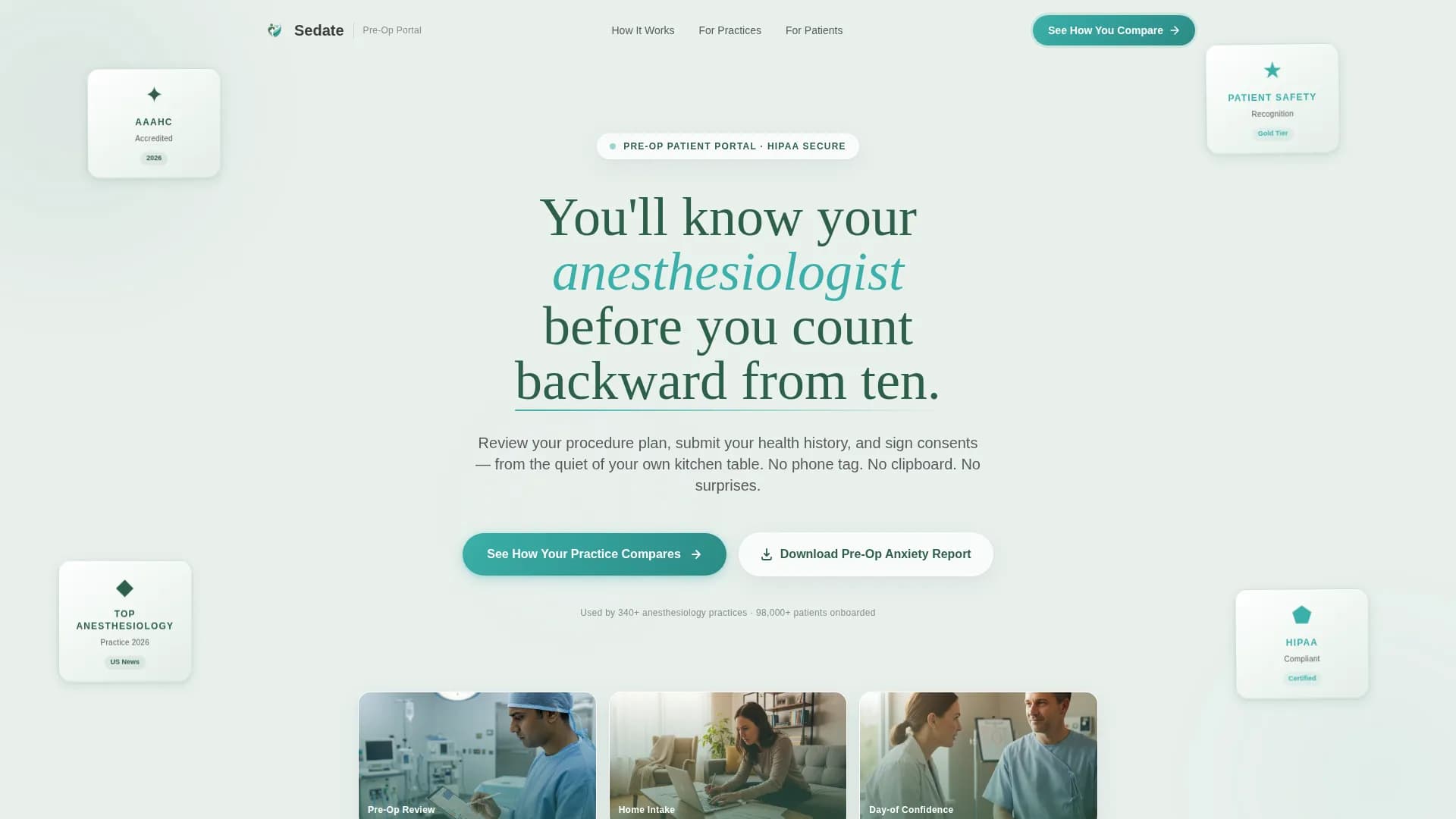 Sedate - Patient Portal Landing Page Template