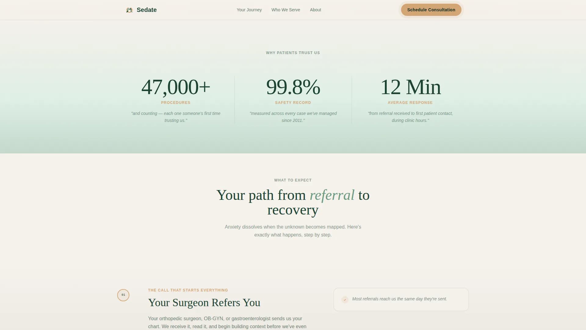 Sedate - Clinic Booking Landing Page Template