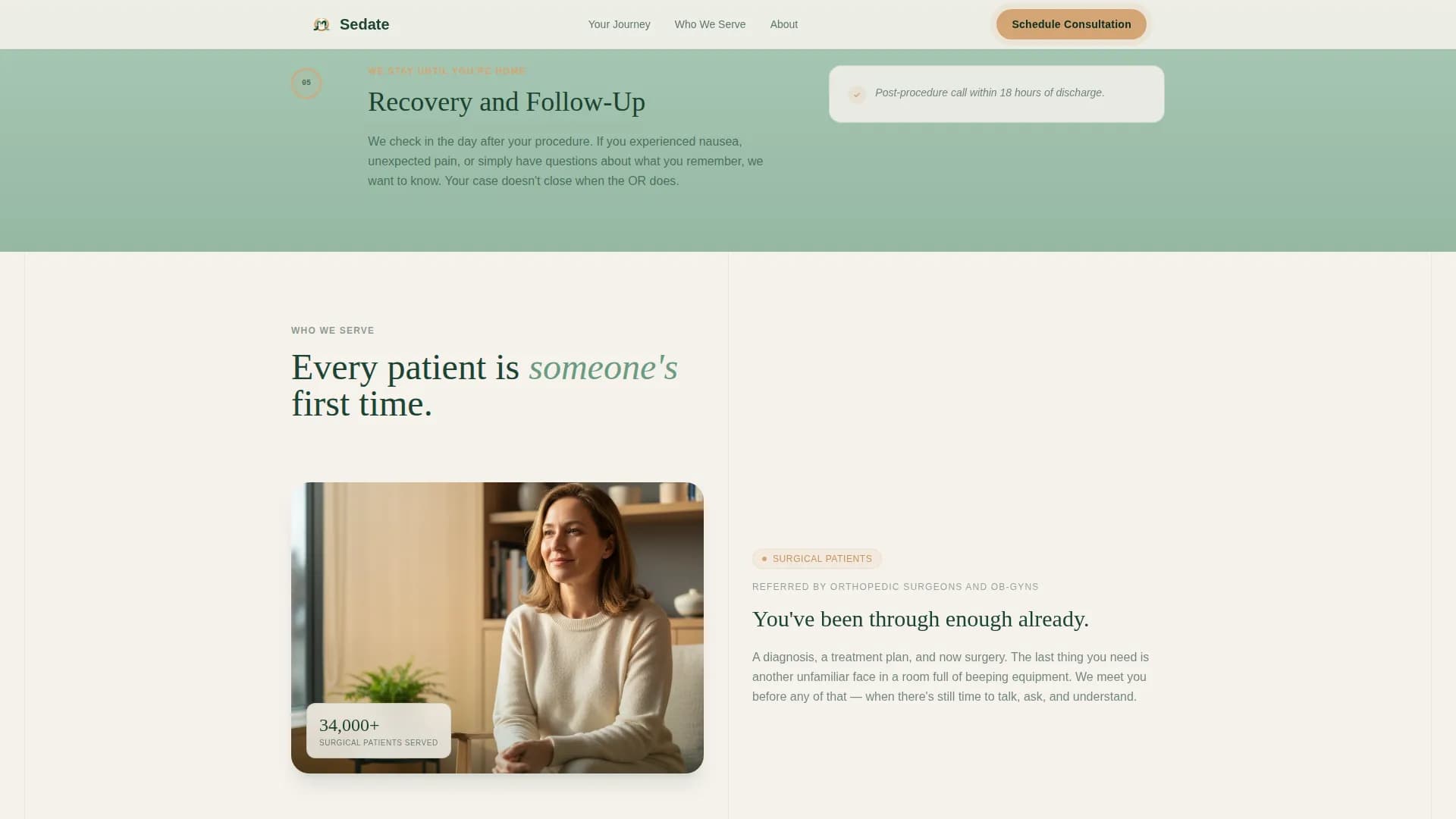 Sedate - Clinic Booking Landing Page Template