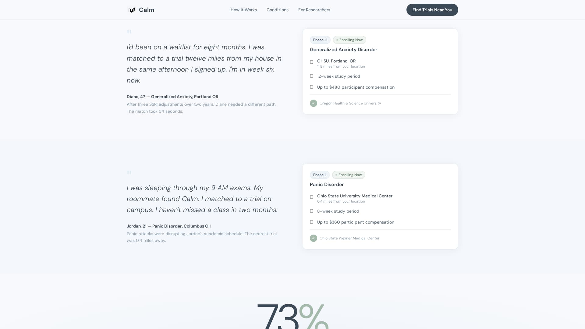 Calm - Trusted Anxietytrial Landing Page Template