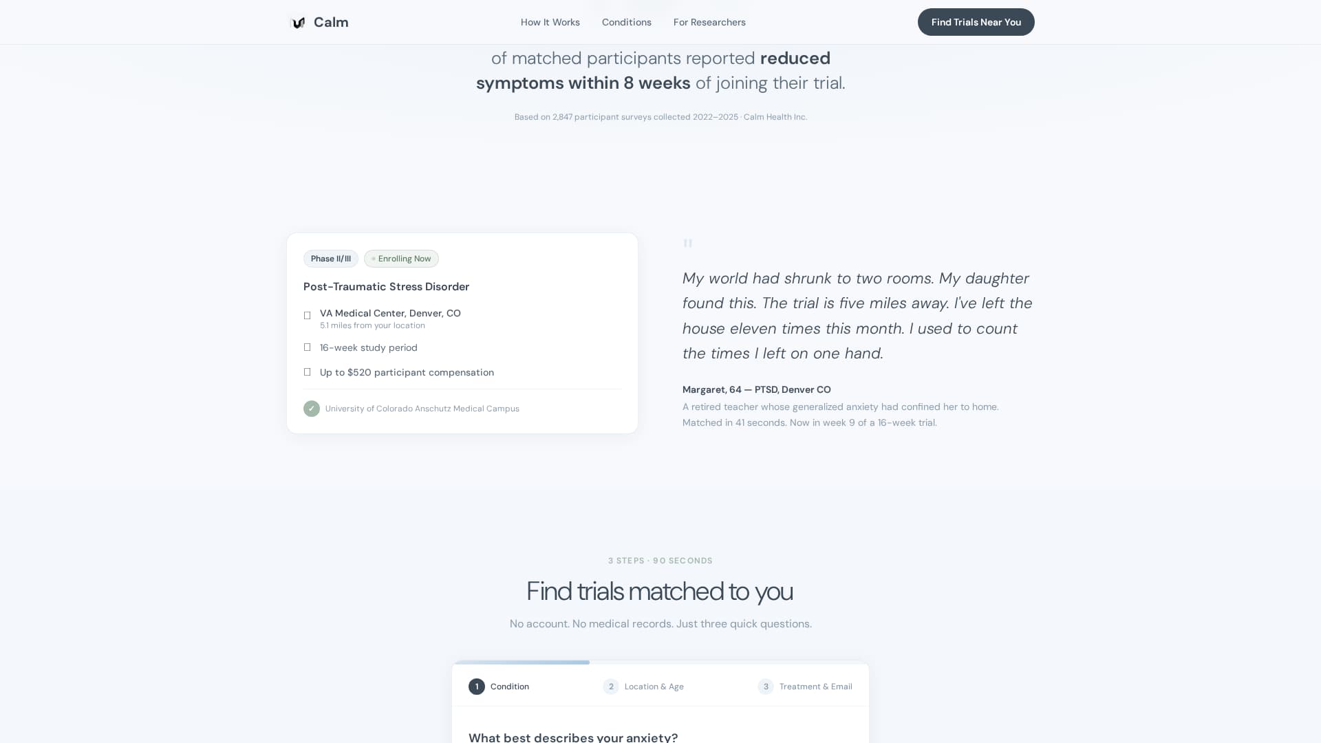 Calm - Trusted Anxietytrial Landing Page Template