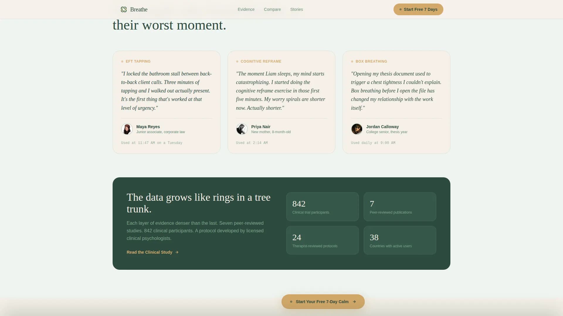 Breathe - Therapy App Landing Page Template