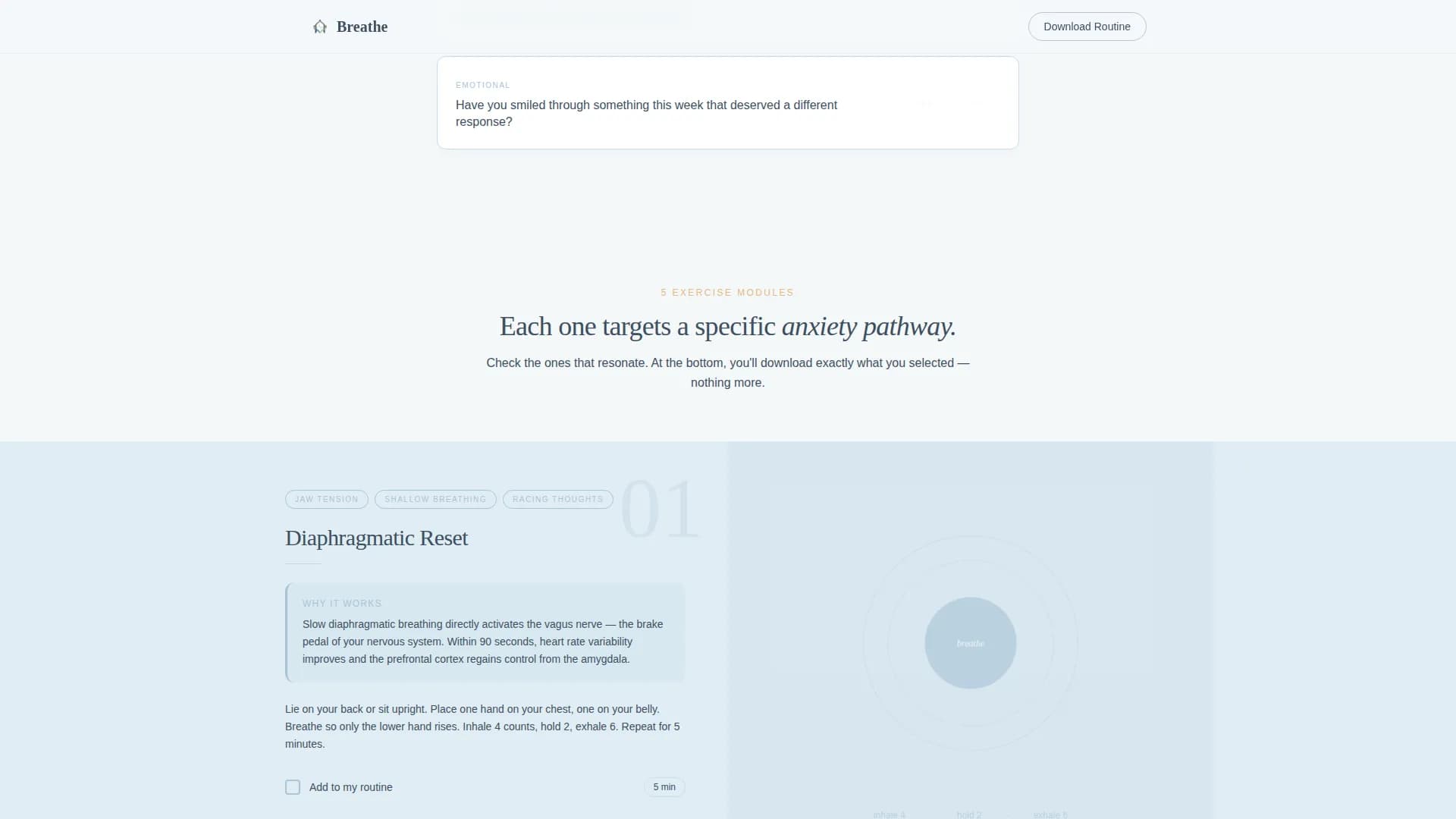 Breathe - Movement Coaching Landing page Template