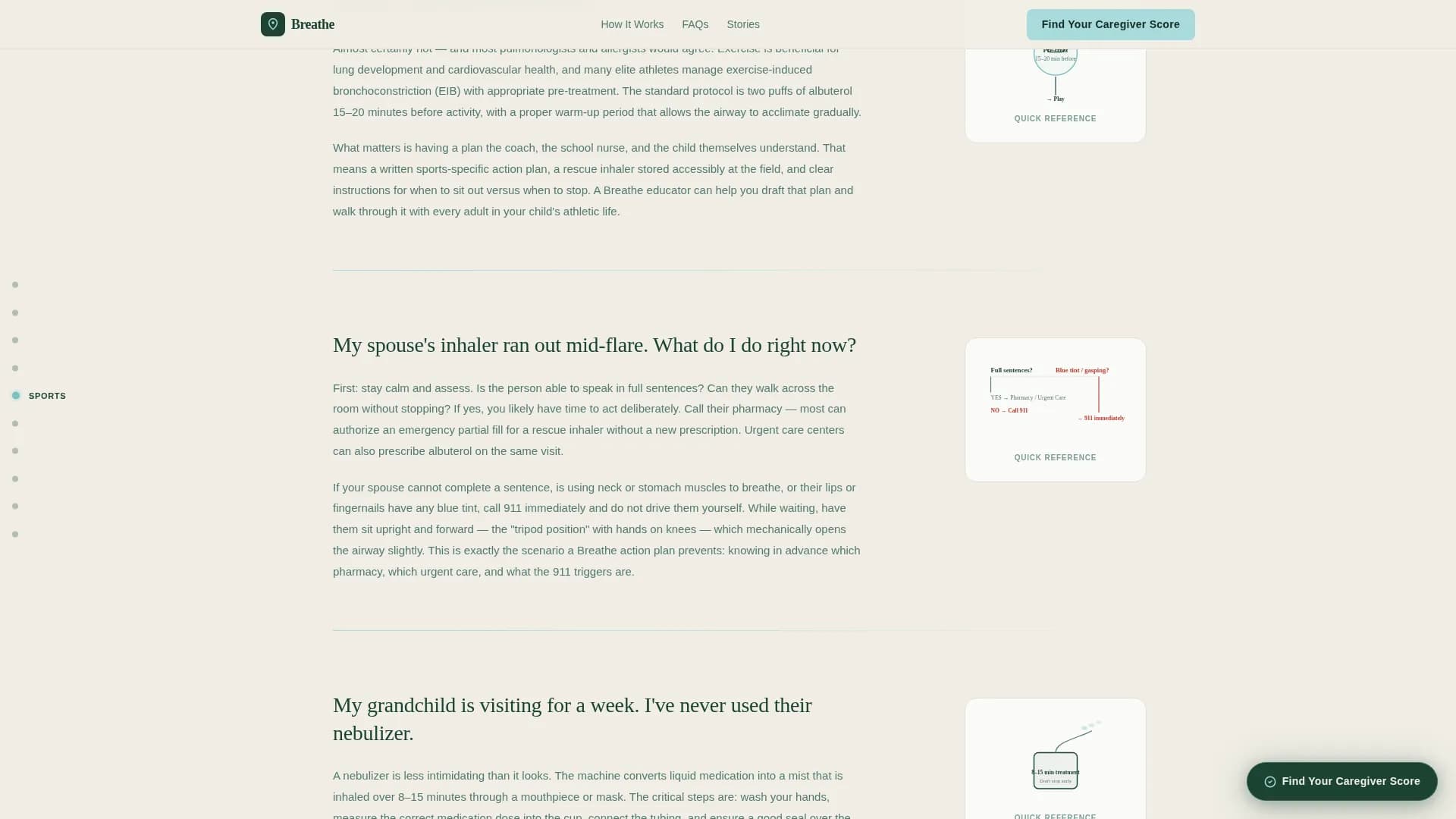Breathe - Caregiver Support Landing page Template